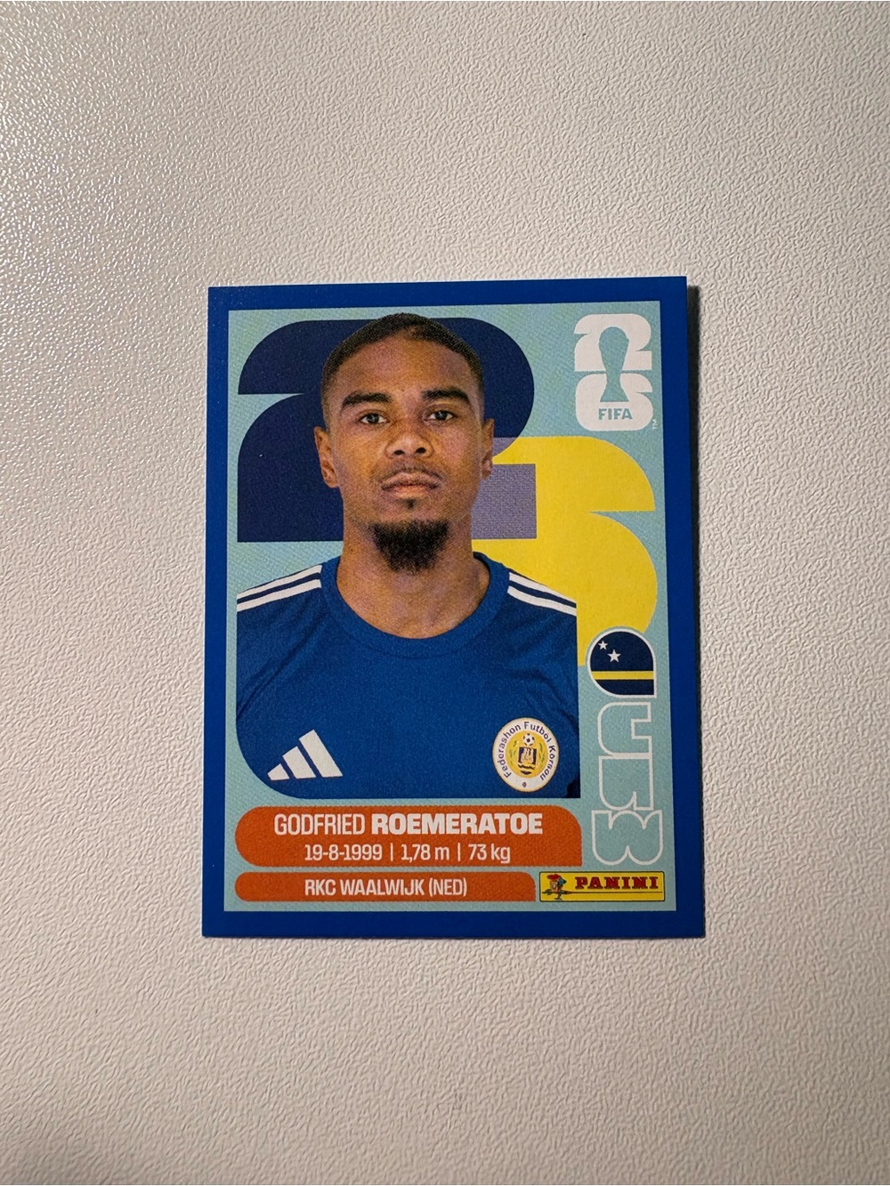 Panini FIFA World Cup 2026 Godfried Roemeratoe RKC CUW 10 Blue Parallel